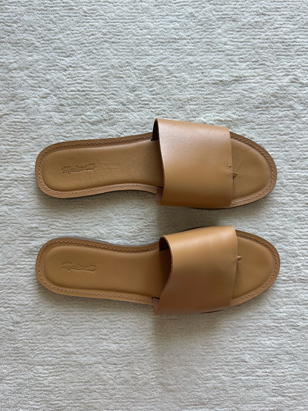 Madewell The Boardwalk Post Slide Sandal 9.5 Desert Camel